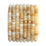 Natural Yellow Jade Stone Spacer Beads 6x3mm 38cm/str Flat Round Loose Semi Gemstone Caps for Making Bracelets Necklace
