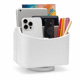 UnionBasic Rotating Desk Organizer, 360 Desk Spinning Caddy, Desktop TV Guide/Mail/Media/Remote Controller Holder Organizer,Whit