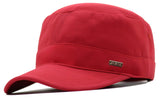 Jazaa Waterproof Army Cap Short Brim Breathable Military Cap Adjustable Classic Baseball Cap Black (In, Alpha, Free Size, Red)