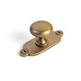 Goo-Ki Antique Brass Zinc Alloy Cabinet Knob with Backplate - Single Hole Center Cabinet Pull Hardware for Bedroom, Kitchen, 2 P