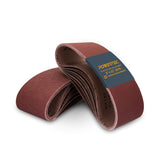 POWERTEC 3 x 21Inch Sanding Belts, 3 Each of 60/80/120/180/240/400 Grits,18PK,Aluminum Oxide Belt Sander Sanding Belt Assortmen