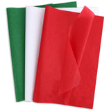 SANNIX 100 Sheets Christmas Tissue Paper, Red Green White Wrapping Tissue Paper for Christmas Gift Bags Wrapping DIY Crafts Holi