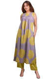 Anni Designer Women'S Rayon Viscose Straight Printed Kurta With Pant (Himcity Purple_L_Purple_Large),Purple,L
