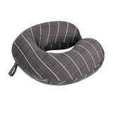 Ez Life Cotton U Shape Checks Design Memory Foam Travel Pillow With Button Lock Black & White Neck Pillow For Travelling Or