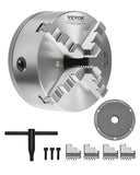 VEVOR 4-Jaw Lathe Chuck, 8 Inch (200 mm), Self-Centering Chuck with 1 1/2 in-8 Threaded Backing Plate, 0.16-7.87 in (4-200 mm) C