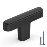 KNOKLOCK 10 Pack Matte Black Modern Rectangular Kitchen Cabinet Knobs
