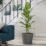 Bello Sereno Round 16 D X 13H Inch Plastic Flower Pots For Home / Office Decor, Eco Friendly Pots For Indoor / Outdoor & Balcony