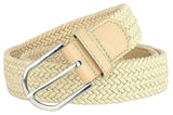On Blow Stretchable Braided Belt For Boys/Girls, Unisex, Creamy White, Nylon, Fits Waist Size 2226 Inch, Buckle Closure, Pack O