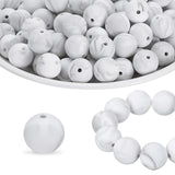 HARFINGTON 160Pcs Silicone Beads 12mm Round Rubber Focal Beads Bulk for Pens Keychain Bracelet Necklace DIY Crafts Making, Marbl