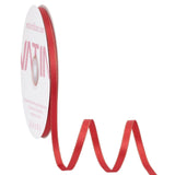 VATIN Double Faced Satin Ribbon 1/4 inch Red with Gold Edge Continuous 50 Yards for Decoration, Craft, Gift Wrappping Wedding Ca