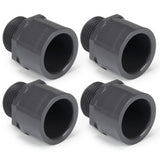 Fiwochic 4 Pcs 1 Inch PVC Pipe Fitting Male Adapter Schedule 80 Socket x Npt Compatible with 836 Series Heavy Duty Industrial Gr