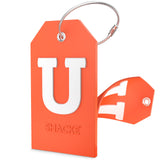 Initial Luggage Tag With Full Privacy Cover And Stainless Steel Loop (Letter U)