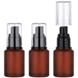Segbeauty 1oz Frosted Glass Pump Bottle Dispenser Refillable, Pack of 3 Red Empty Small Lotion Bottle Travel Size Makeup Pump Di