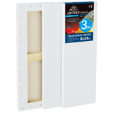 PHOENIX 8x24 Inch 3 Pack Artist Canvas - Long Skinny Stretched Canvases for Painting - 3/4 Inch Profile, 100% Cotton 11 Oz. Gess