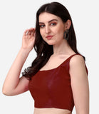 Pujia Mills Women'S Silk Sleeveless Readymade Blouse (Sando_Maroon_36 Alterable)