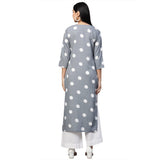 Gosriki Women'S Crepe Straight Kurta Pack Of 2 (Pk2_11_Xxl-Go_Grey & Dark Blue_Xx-Large),Grey & Dark Blue,2,B09QCW56GQ