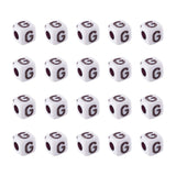 FASHEWELRY 200Pcs Cube White Acrylic Letter Beads 5x5x5mm Letter G Alphabet Beads for DIY Bracelet Necklace Jewelry Making
