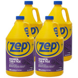 Zep Shower, Tub and Tile Cleaner - 1 Gallon (Case of 4) ZUSTT128 - No Scrub Pro Formula with Acid, Breaks Up Tough Buildup on Co