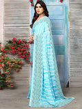Satrani Womens Pure Georgette Saree (3181S2243N_Light Blue)