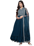 Libas Women's Georgette Kurta Sets (34693_Teal