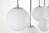 Elegant Lighting Urban Classic Baxter 7 Lights Chrome Pendant With Frosted White Glass