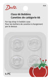 Dritz Class 66 Reusable, 4 Count, Clear Plastic Bobbins