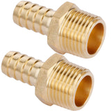 2pcs Brass Hose Barb Fitting 1/2 Barb x 1/2 NPT Male Adapter by CX WONDERLAND