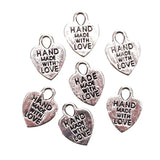 Darice 197579 Charm Handmade with Love, Nickel, One Size, Silver