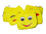 Brown Leaf Beautiful Smiley Different Faces Style (4 * 4.5) Coin Pouch Bag Beautiful Kids Birthday Return Gift Item (Set of 3)