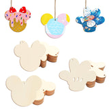 Tmflexe Mouse Head Hand 30Pcs Unfinished Wooden Gift Ornaments DIY Craft Birthday Present Paintable Blank Natural Mouse Head Cut