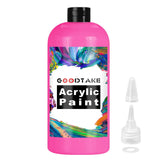 GOODTAKE Acrylic Paint, Hot Pink Color Acrylic Paint Bottle, Rich Pigments, Non Toxic, Paints for Multi Art Surface, Beginners P