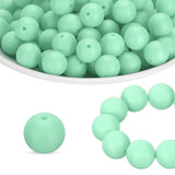 HARFINGTON 65Pcs Silicone Beads 15mm Round Rubber Focal Beads Bulk for Pens Keychain Bracelet Necklace DIY Crafts Making, Mint G