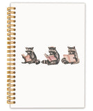 Locomiss Funny Racoon Spiral Notebook Journal, Book Lover Gifts, Reading Journal for Book Lovers, Raccoon Lover Gifts, Funny Tra