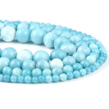 Natural Larimar Beads - 10 mm Round Loose Beads for Jewelry Making - 1 Strand, 15 (Larimar)