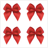 VIVIQUEN 50pcs Mini Satin Ribbon Bows Ribbon Flowers 25mm x 26mm Appliques DIY Craft for Sewing, Scrapbooking, Wedding, Gift (Po