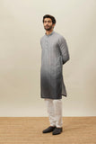 Manyavar Mens Light Blue Blended Cotton Kurtas Light Blue Xl