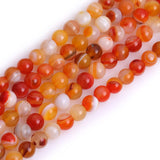 GEM-Inside Orange Banded Agate Stripe Natural Gemstone Loose Beads 6mm Round Crystal Energy Stone Power for Jewelry Making 15