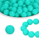 HARFINGTON 160Pcs Silicone Beads 12mm Round Rubber Focal Beads Bulk for Pens Keychain Bracelet Necklace DIY Crafts Making, Turqu