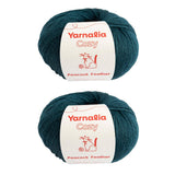 Yarnalia Cozy Yarn - Worsted Weight | Ultra-Soft | Fully Composed of Baby Alpaca | Easy Care (2-Pack, 100g/219yd Each) (Peacock