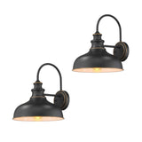 zeyu Farmhouse Barn Light Fixture, Gooseneck Wall Sconce 2 Pack in Black Finish, 02A390-2 ROB