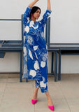 Anni Designer Women'S Rayon Blend Straight Printed Kurta With Pant (Anaar-Blue-Nw_L_Blue_Large),Blue,L,,,