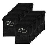 Ashtron Travel Shoe Pouch Set 24 Pack, Transparent NonWoven Fabric Covers (Black) Keep Your Shoes Neat While Traveling