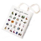 Gilmore Girls Alphabet Canvas Tote Bag Funny Cotton Reusable Tote Shoulder Bag Present for Friends Fans Women Men Beige 8