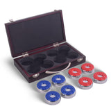 Hathaway Shuffleboard Pucks Set of 8 - Regulation Sized Shuffleboard Discs with Dimpled Top for Easy Grip & Beveled Edge for Bet