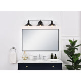 Living District Etude 3-Light Mid-Century Metal Wall Sconce In Black