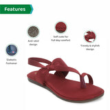 Ortho Joy Fancy Doctor Sandals|| Stylish Casual Slippers For Women,Cherry,4,B0B6G43VC9