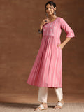 Libas Women'S Viscose Rayon Woven Design A-Line Kurta (29208 Peach