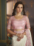 Satrani Womens Pure Chiffon Saree (3568S128N_Off White)