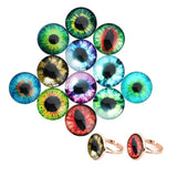 Enakshi 20Pcs Eye Pattren Glass Flatback Scrapbooking Dome Cabochons For Crafts 18Mm