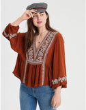 Anni Designer Women'S Tunics Tops Rayon Viscose Embroidered Short Top For Women (Sujan Brown_Xxl_Brown_Xx-Large),Brown,2XL,Rayon,Modern,